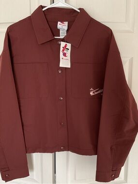 Champion Rust Red Button-Up Jacket